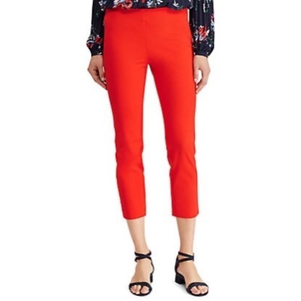 Lauren by Ralph Lauren Stretch Twill Crops-Red-16